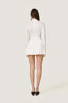 White Dress WIth Long Sleeves And Adjustable Waist Tie - SS26