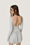 Backless Grey Mini Dress