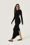 Black Backless Dress With An Adjustable Lace-Up Detail - SS26