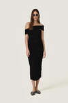 Black midi dress with a draped design - SS26