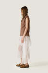Brown Neckline Top With Oversized Shoulders