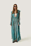 Fluid silk-viscose maxi dress with delicate ruffle details - Limited Edition