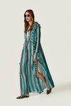 Fluid silk-viscose maxi dress with delicate ruffle details - Limited Edition