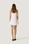 White Mini Dress with Chantilly Lace Slip Detail