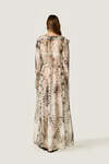 Printed Fluid silk-viscose maxi dress with delicate ruffle details
