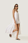 White Midi Dress with Chantilly Lace Slip Detail