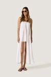 White Midi Dress with Chantilly Lace Slip Detail