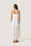 White Midi Dress with Chantilly Lace Slip Detail