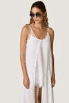 White Midi Dress with Chantilly Lace Slip Detail