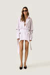 Cotton Striped Mini Dress with Corset Skirt