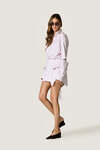 Cotton Striped Mini Dress with Corset Skirt