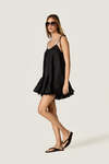 Black Mini Dress with Chantilly Lace Slip Detail
