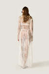 Sheer Lace Maxi Dress with Ruffle Details