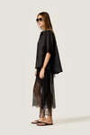 Black Oversized Shirt with Fluid Silhouette