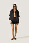 Black Oversized Shirt with Fluid Silhouette