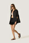 Black Oversized Shirt with Fluid Silhouette