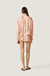 Orange Striped Wrap Mini Skirt